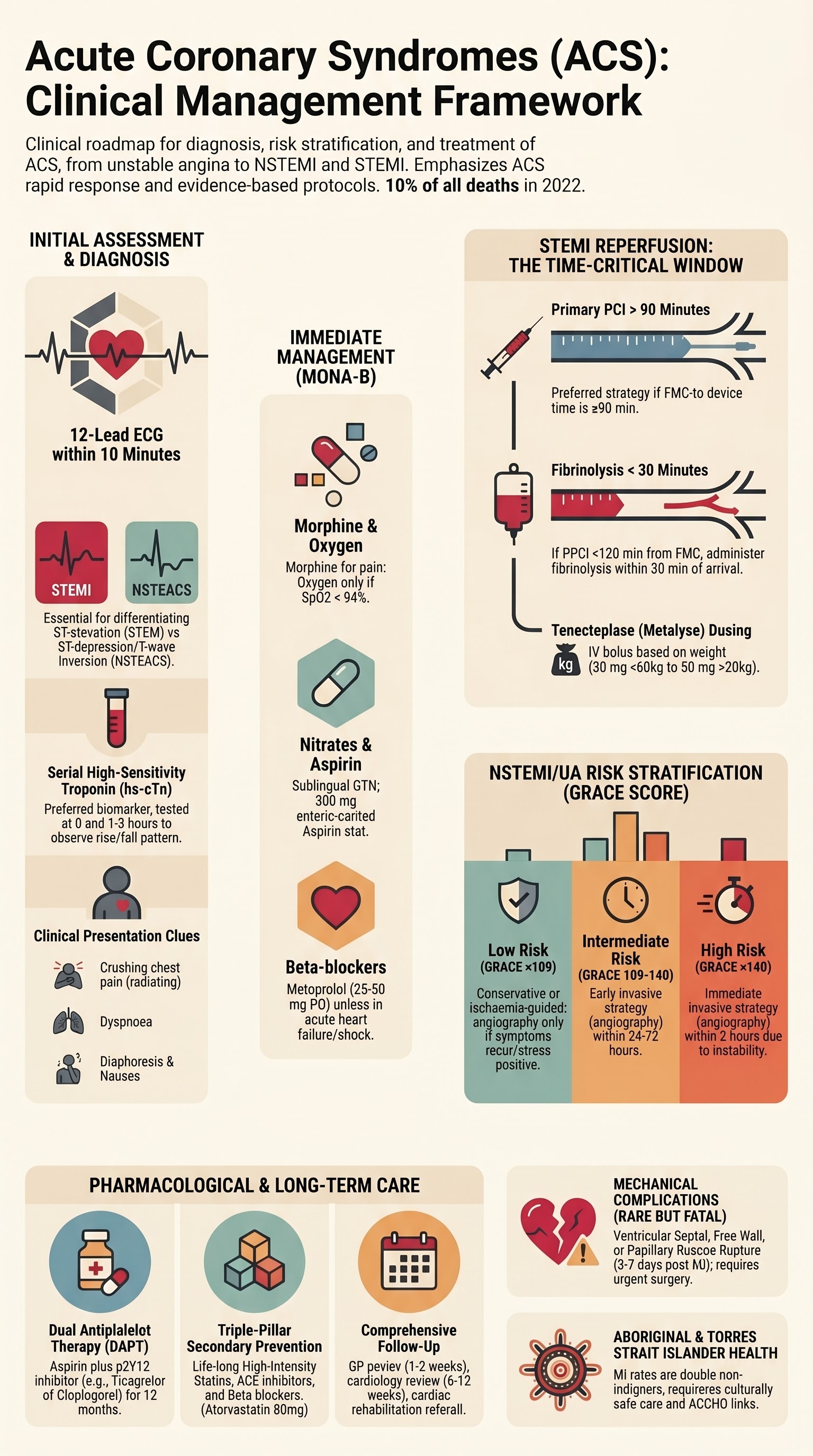 Acute Coronary Syndromes (ACS) visual summary infographic