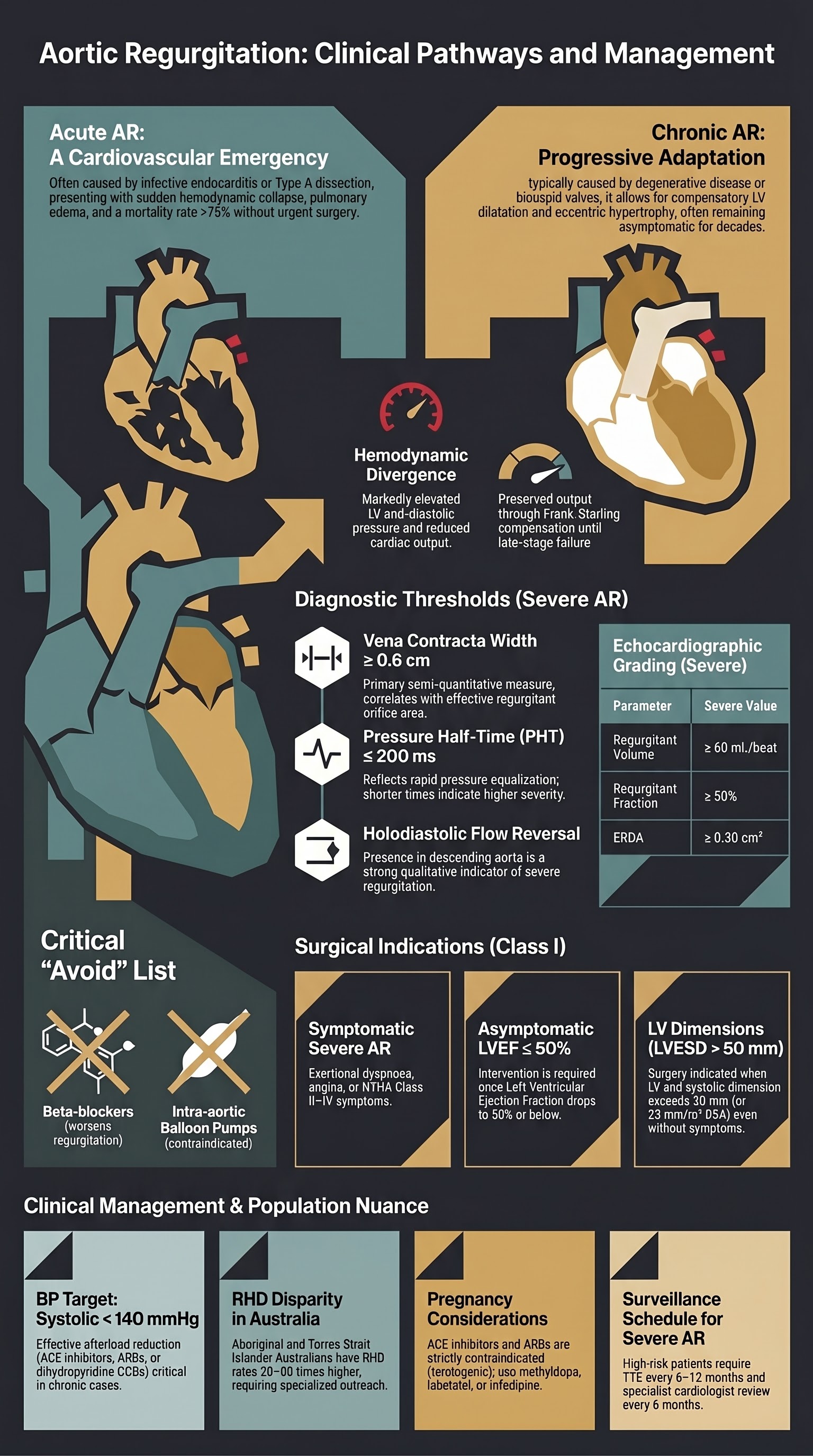 Aortic Regurgitation visual summary infographic