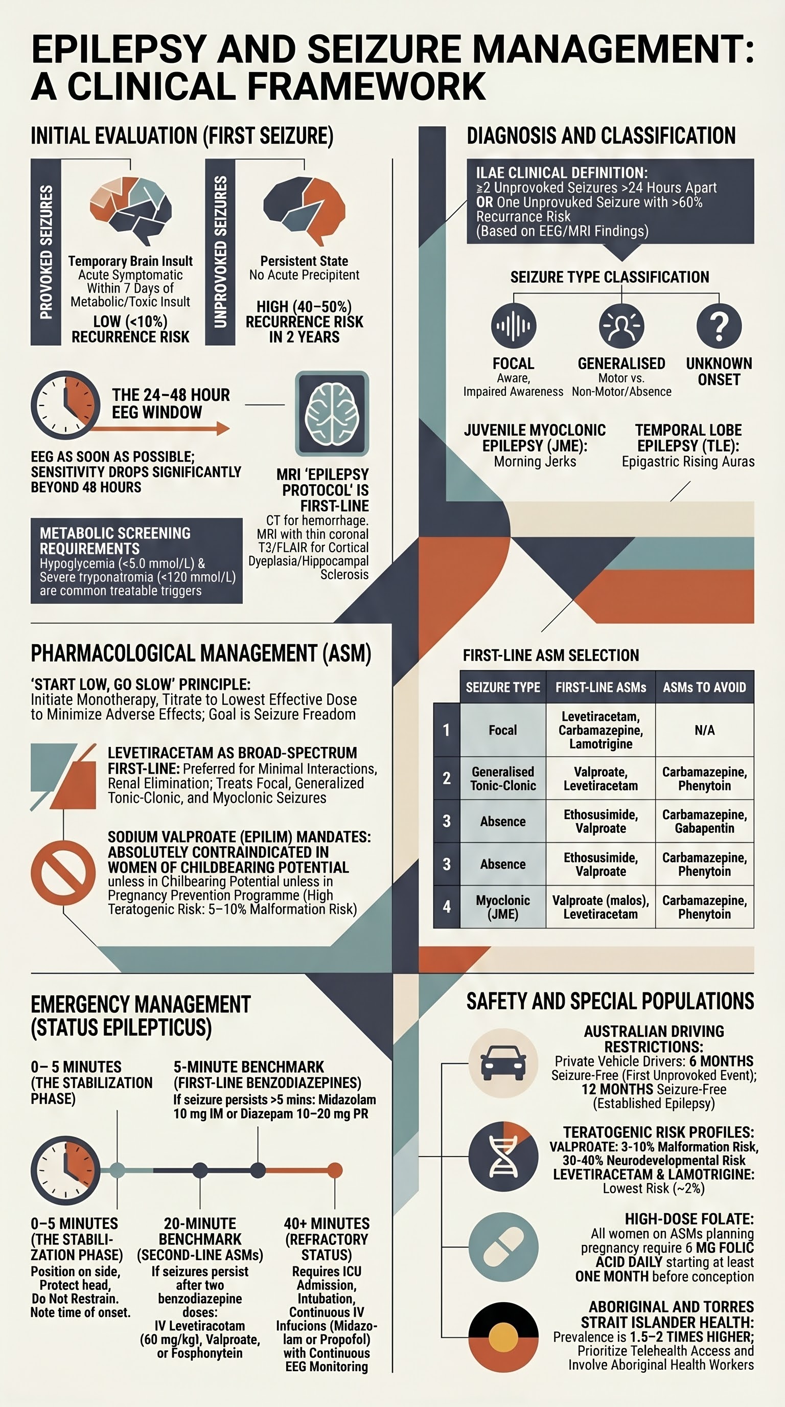 Epilepsy & Seizures visual summary infographic