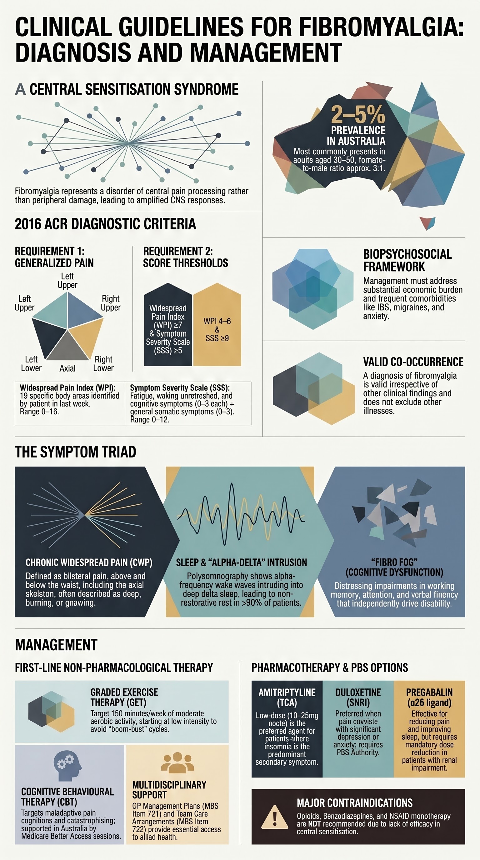 Fibromyalgia visual summary infographic