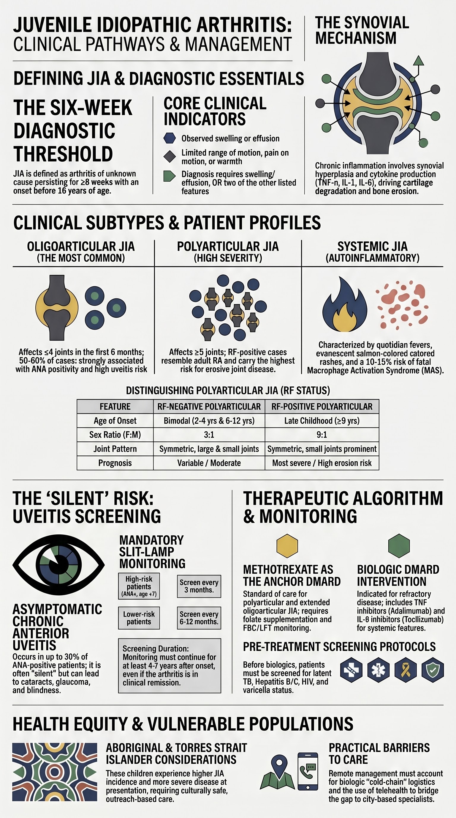 Juvenile Idiopathic Arthritis visual summary infographic