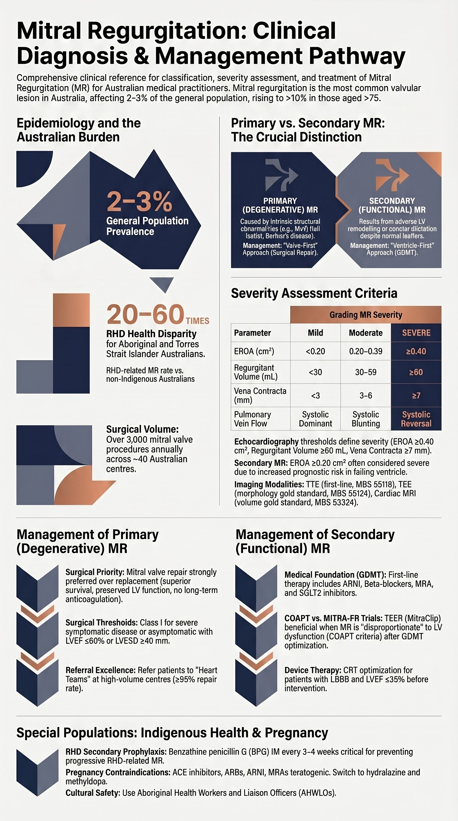 Mitral Regurgitation visual summary infographic