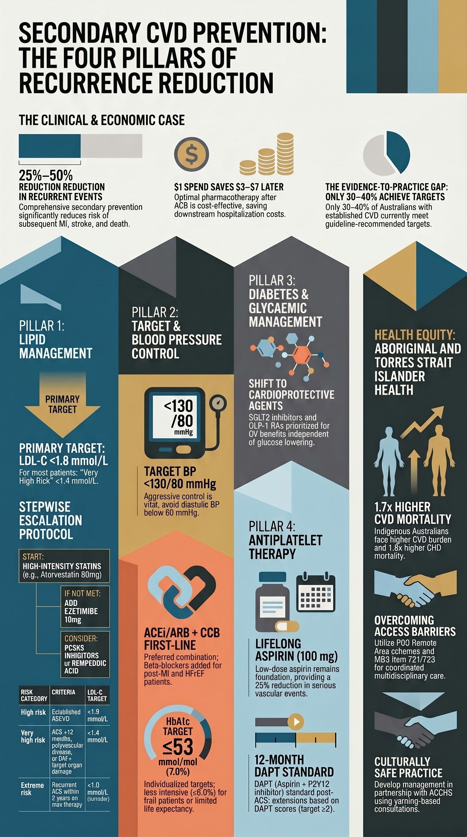 Secondary Prevention of CVD visual summary infographic